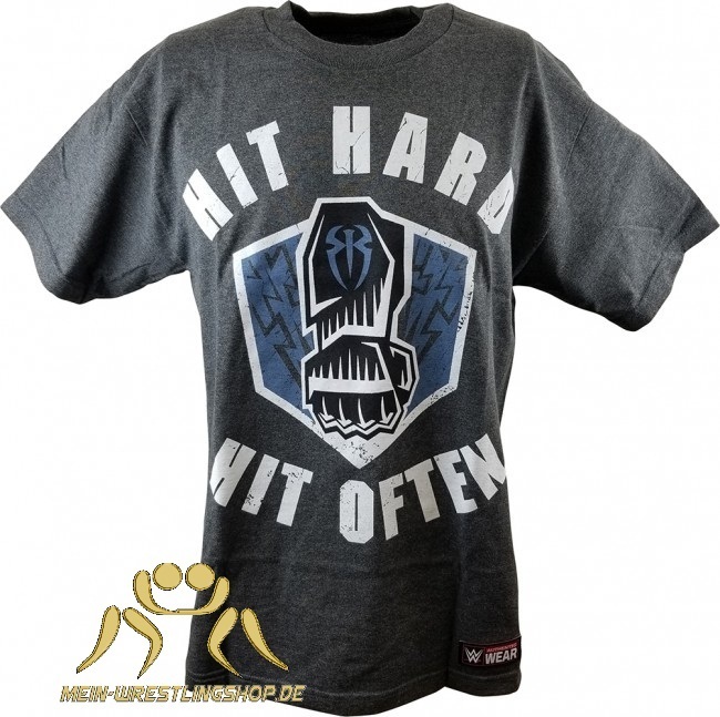 Roman Reigns "Hit Hard, Hit Often" Authentic T-Shirt