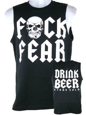 STONE COLD STEVE AUSTIN DRINK BEER F FEAR SLEEVELESS MUSCLE T-SHIRT