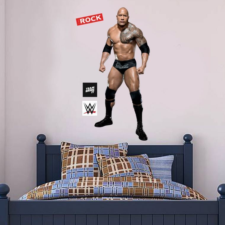 WWE - The Rock Wrestler Decal 1 + Bonus Wall Sticker Set