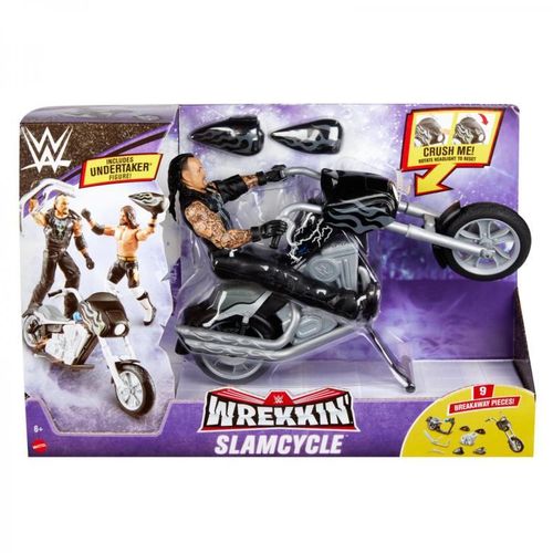WWE Mattel Wrekkin Basic Undertaker mit Slam Cycle Motorrad