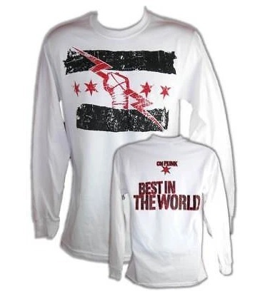 CM PUNK WHITE BEST IN THE WORLD LONG SLEEVE T-SHIRT