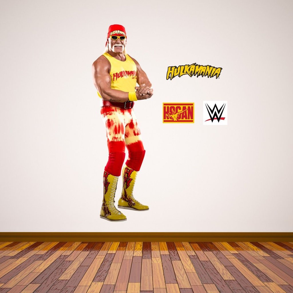 WWE - Hulk Hogan Wrestler Decal  + Bonus Wall Sticker Set