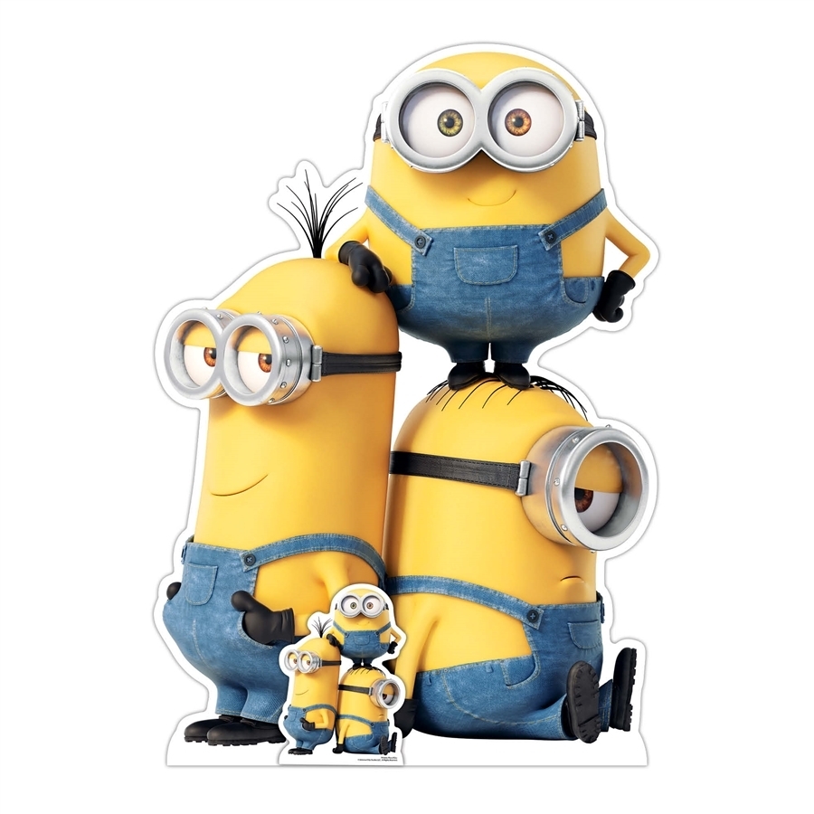 Group Minions Kevin Bob and Stuart Pappaufsteller