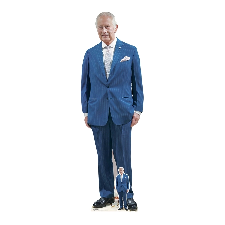 King Charles Blue Suit Pappaufsteller