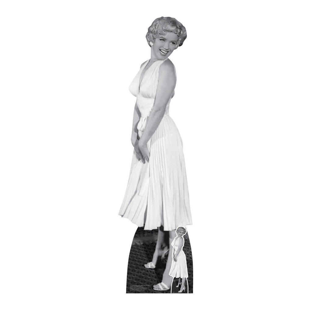 Marilyn Monroe White Ivory Cocktail Dress Pappaufsteller